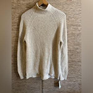 Style & Co Sweater Women 0X Ivory Cream Funnel-Neck Rainbow Speckled Raglan